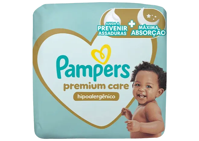 Fraldas Pampers-Premium Care Hipoalergênico 34 unidades